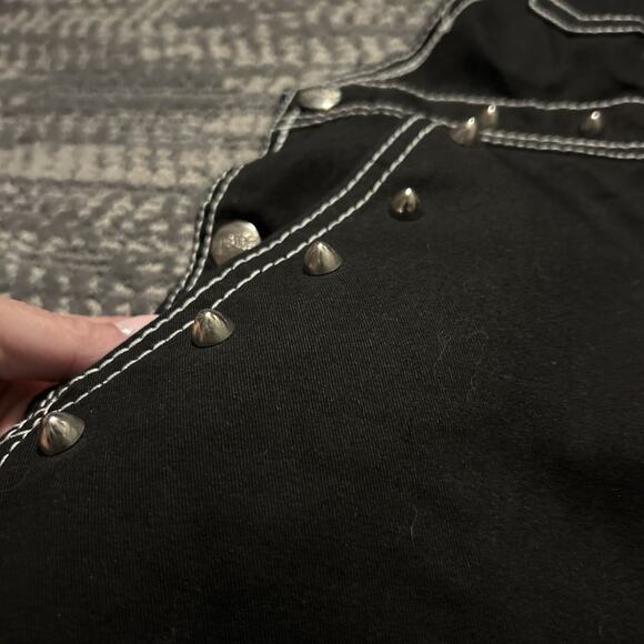 Tripp NYC Daang Goodman Black Spike Studded XS Overalls Shortalls Goth Emo - Picture 2 of 7